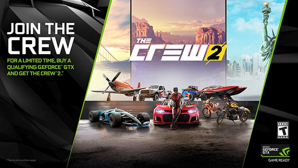 Get The Crew 2 free when you buy a GTX 1080 or 1080 Ti