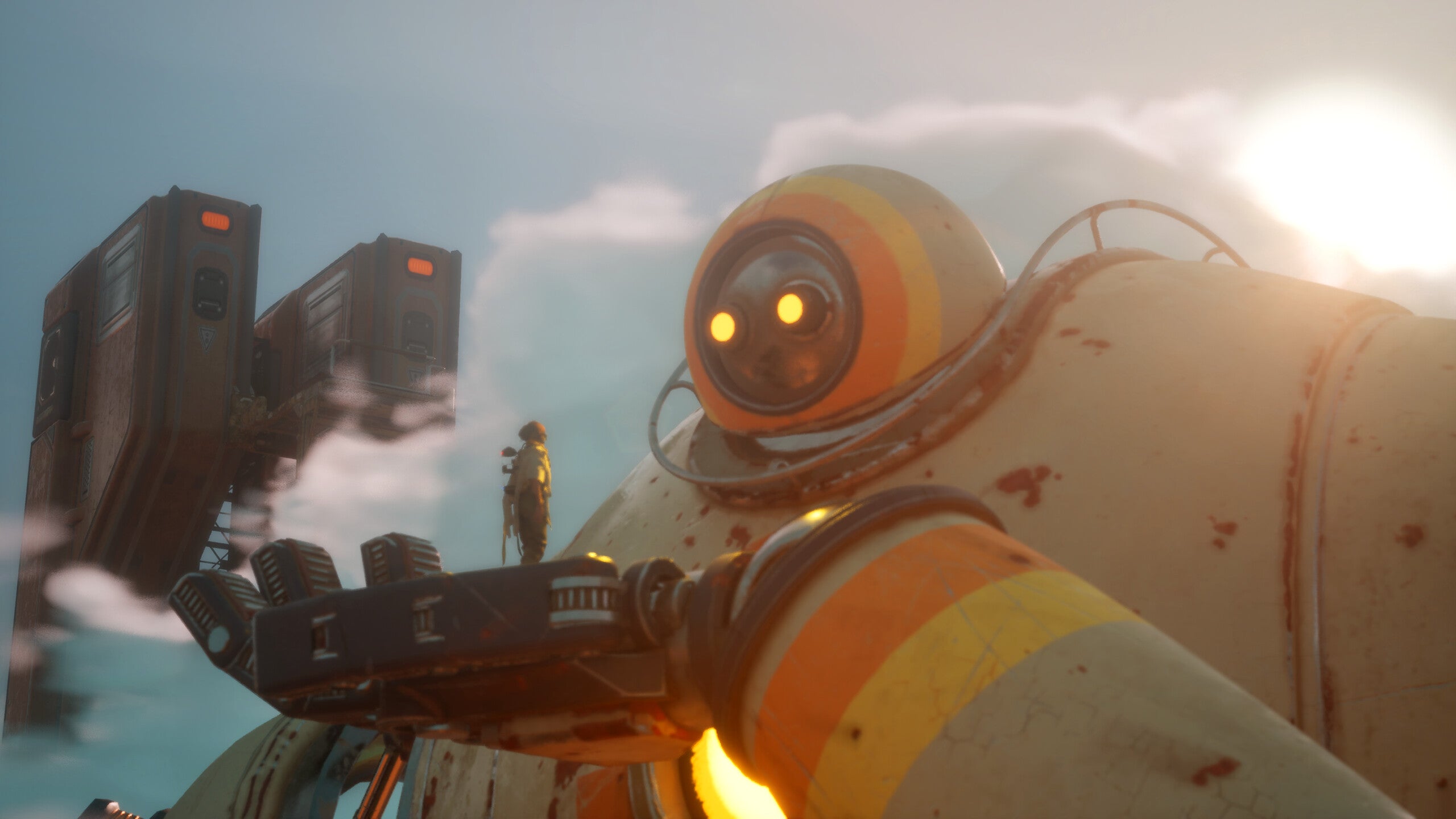 You'll only survive the scorching wasteland of Hello Sunshine by walking in the shadow of a giant robot