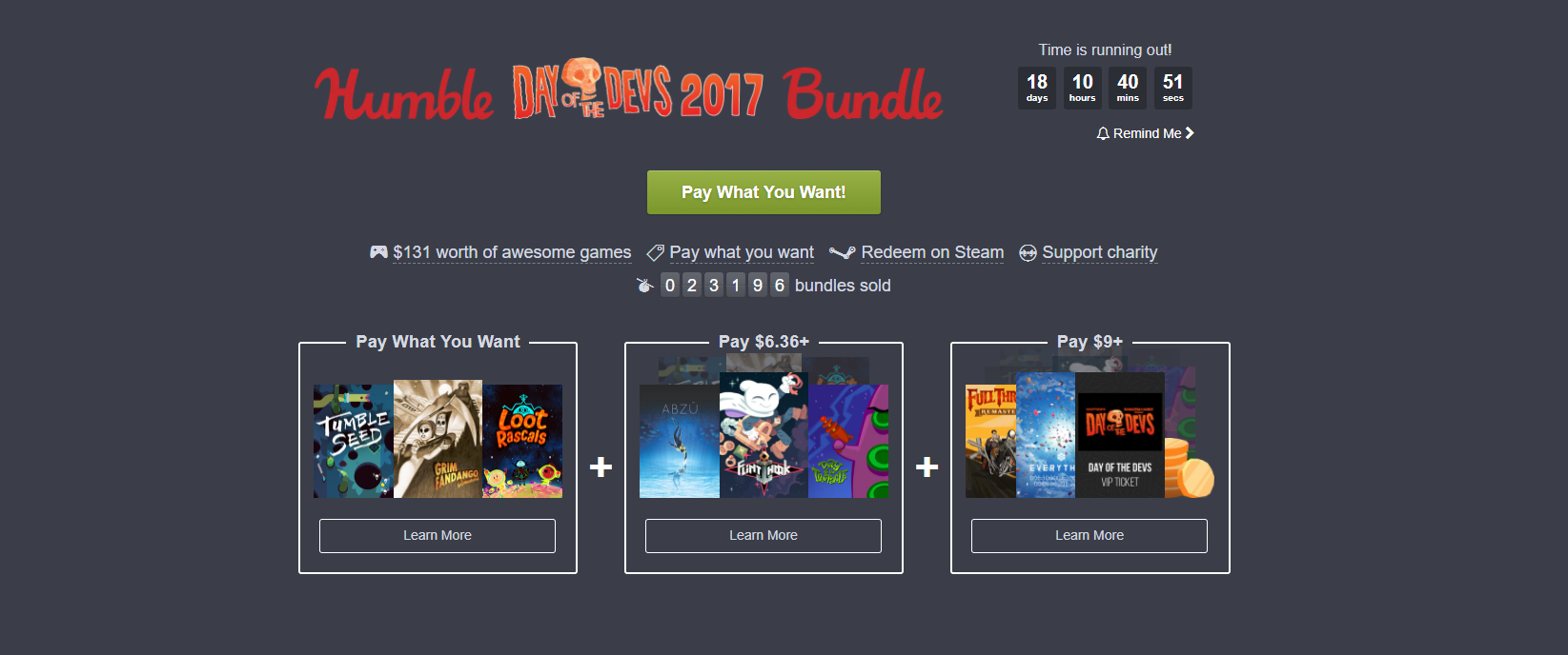 Humble Day of the Devs 2017 bundle