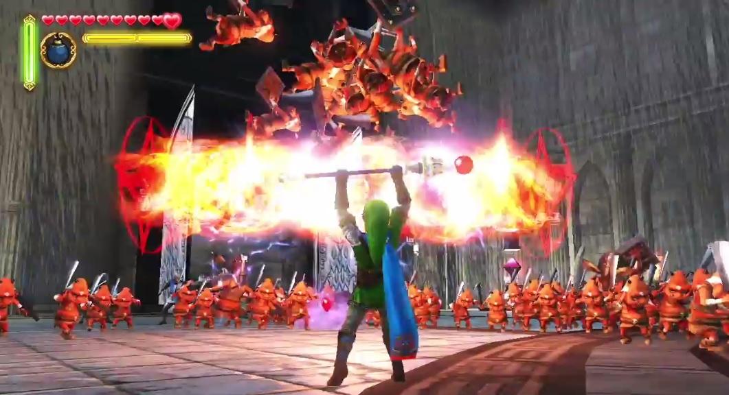 Watch Link slice through enemies with the Master Sword in Hyrule Warriors