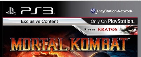 Mortal Kombat PS3 box art appears, complete with Kratos