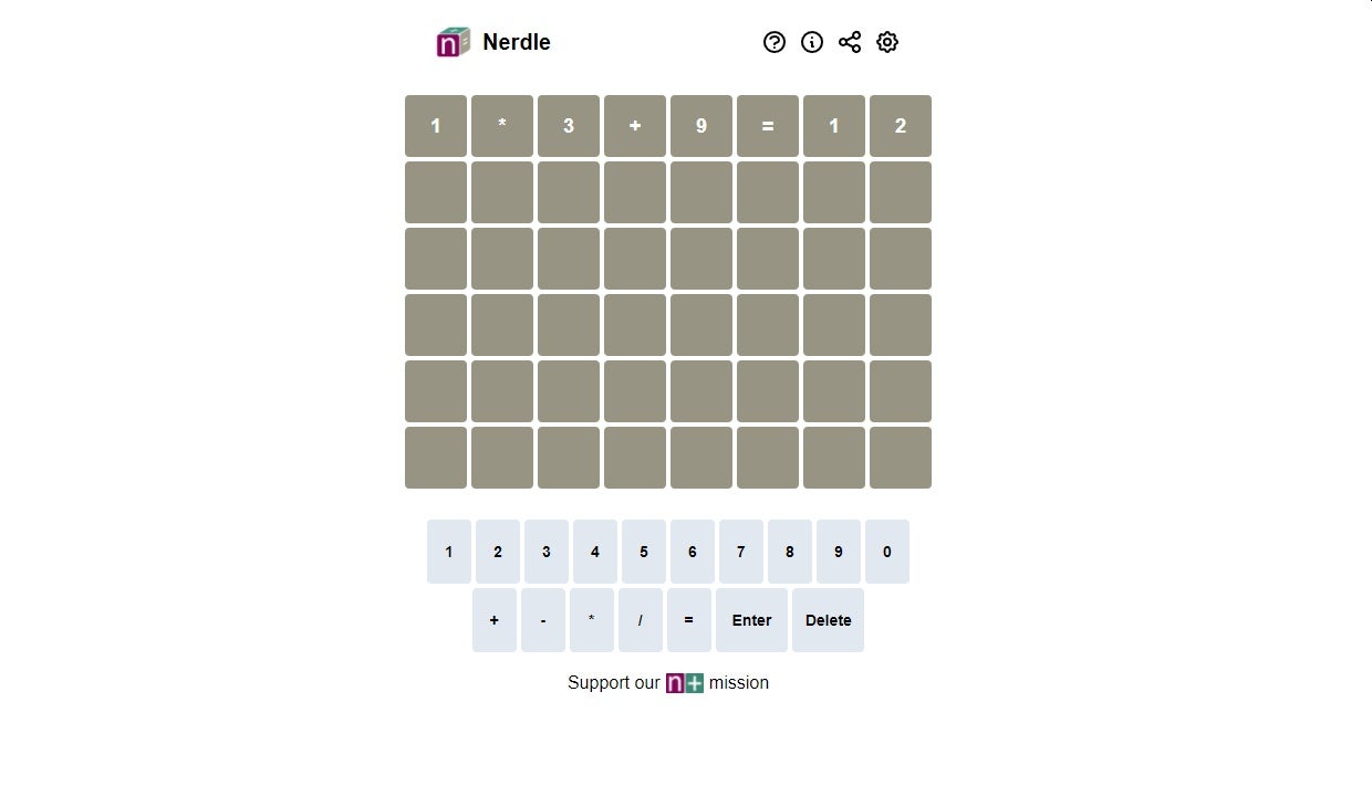 Nerdle is Wordle for people who prefer numbers to letters