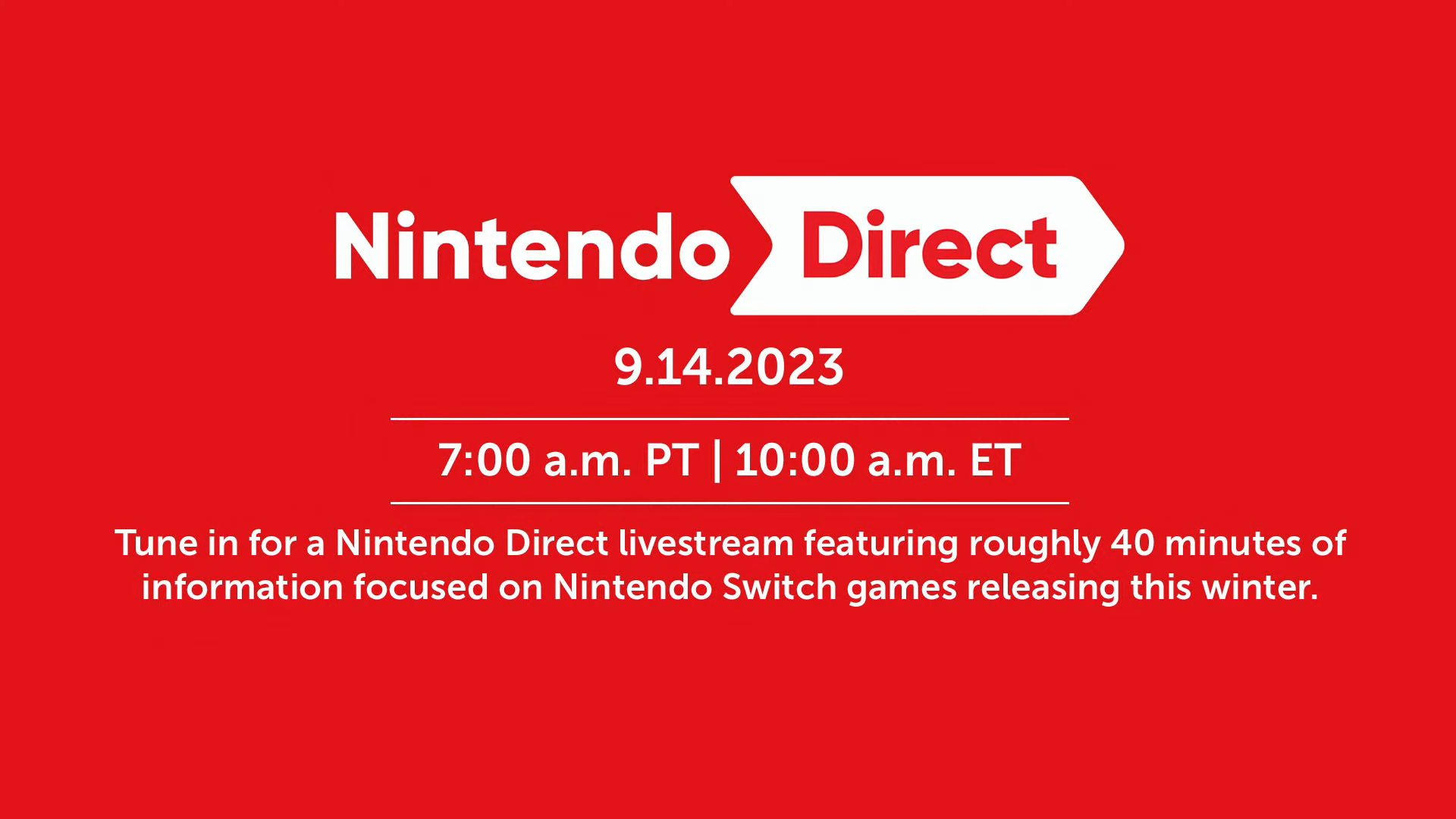 Nintendo Direct September 2023 edition - watch the presentation here