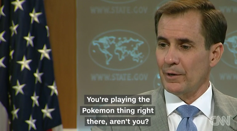 Reporter gets called out for playing Pokemon Go during US State Dept briefing