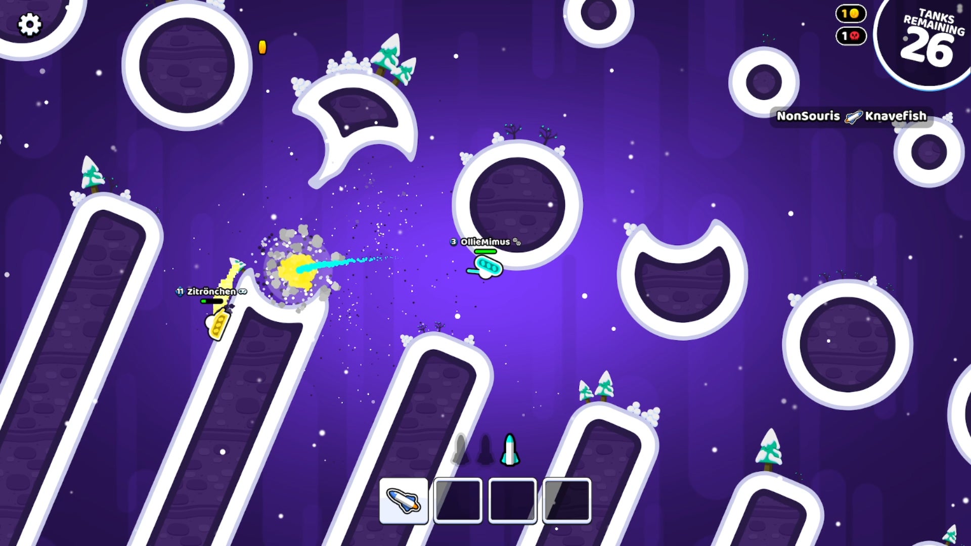 Rocket Bot Royale is a free-to-play battle royale that captures the jubilant chaos of Worms