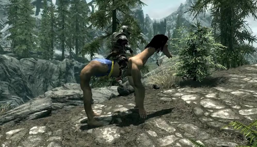 Some of the silliest Skyrim mods are on display in this video