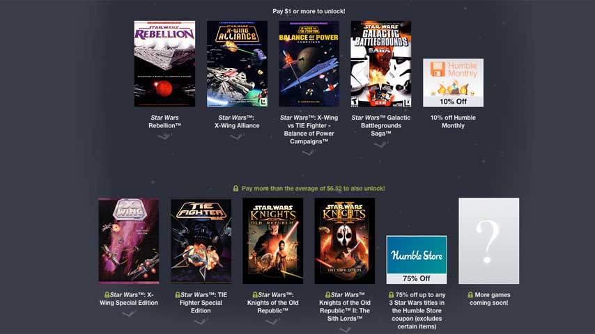 Star Wars Humble Bundle includes KOTOR, Tie Fighter and more