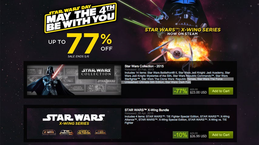 Star Wars games up to 77% off in Steam's May 4 sale