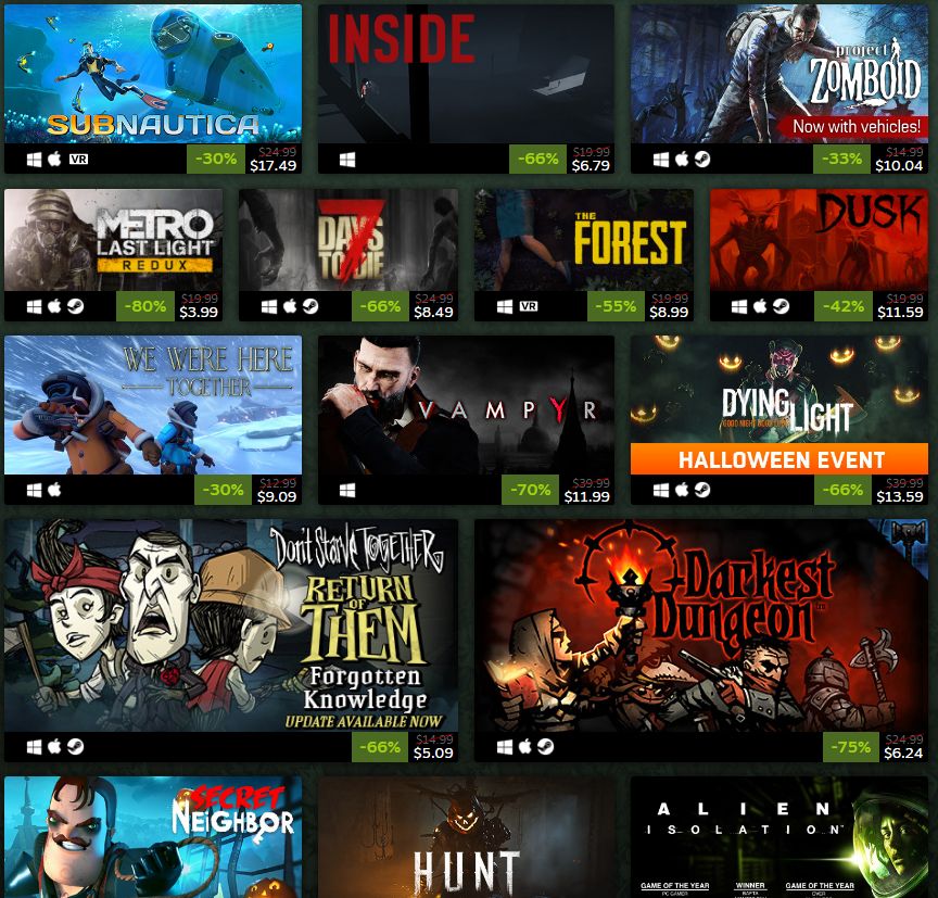The Steam Halloween Sale is on now until November 2