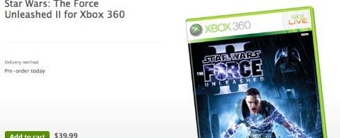 The Force Unleashed II available for $40 on Microsoft Store