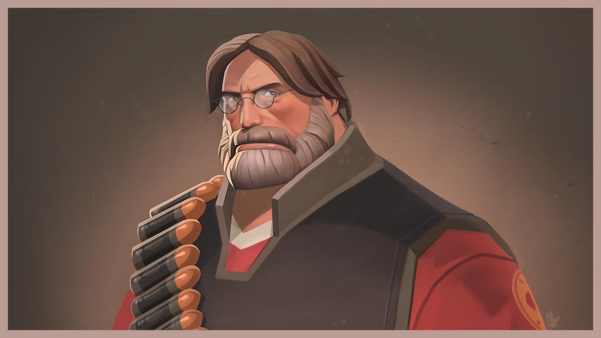 Team Fortress 2 - you can play a Heavy with Gabe Newell's face