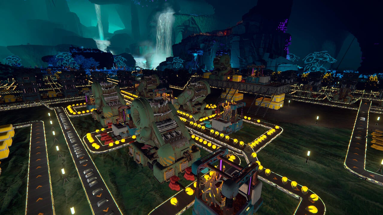 This factory-building game is set inside a destructible alien planet
