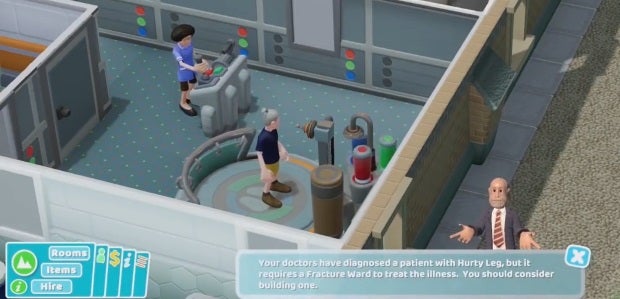 Two Point Hospital gameplay footage