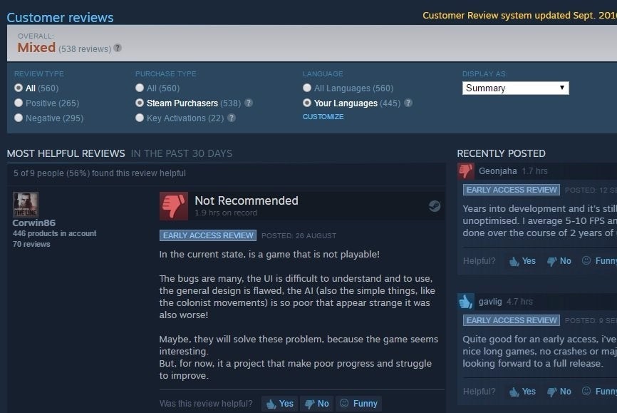 Valve finally takes on Steam user review score manipulation