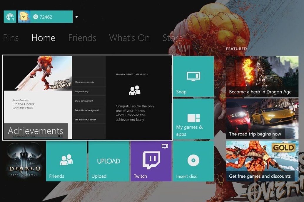 Xbox One November update adds custom backgrounds, Twitter integration