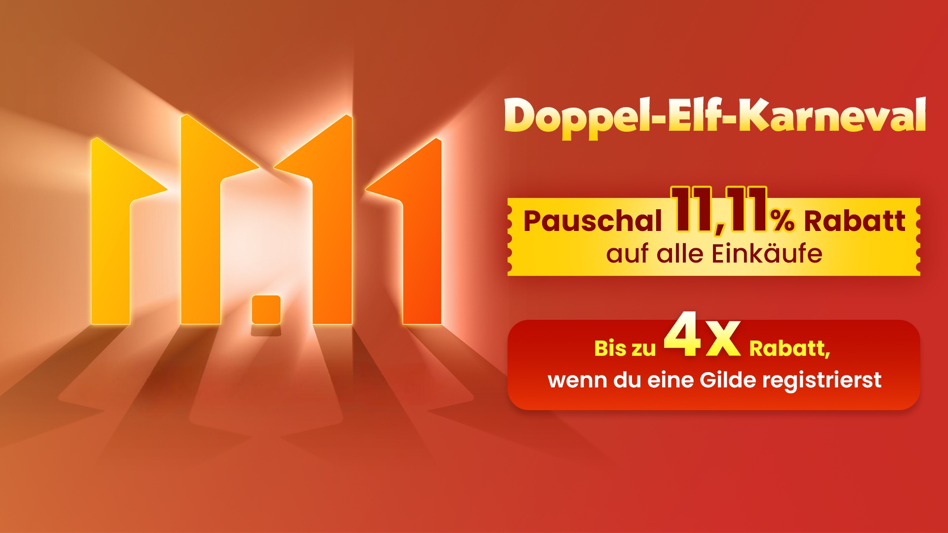 Double Eleven Carnival im Store – Sammle deine Gilde und spare bis zu 4x