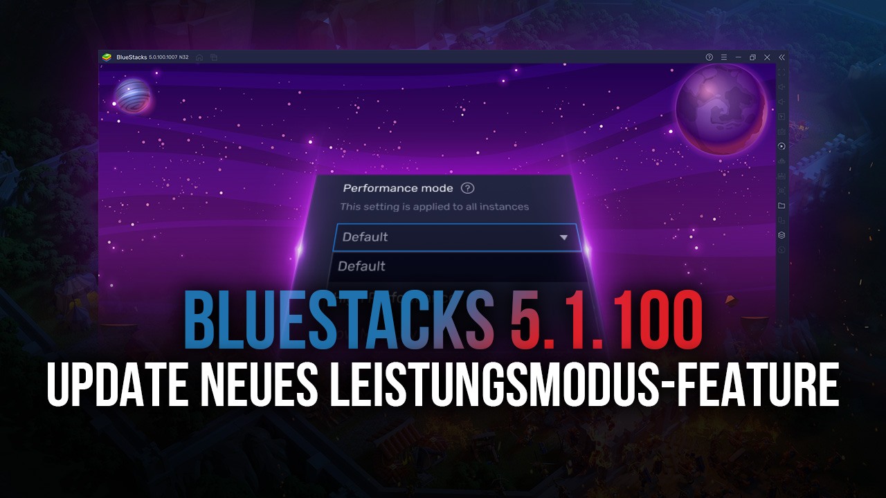 5.1.100 Update bringt neues „Leistungsmodus”- Feature