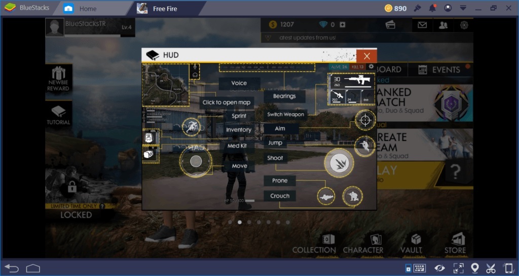 Free Fire mit Maus und Tastatur spielen