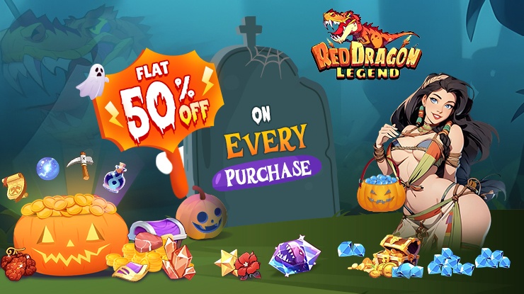 Halloween Loot! Get Flat 50% Off on Every Purchase in Red Dragon Legend