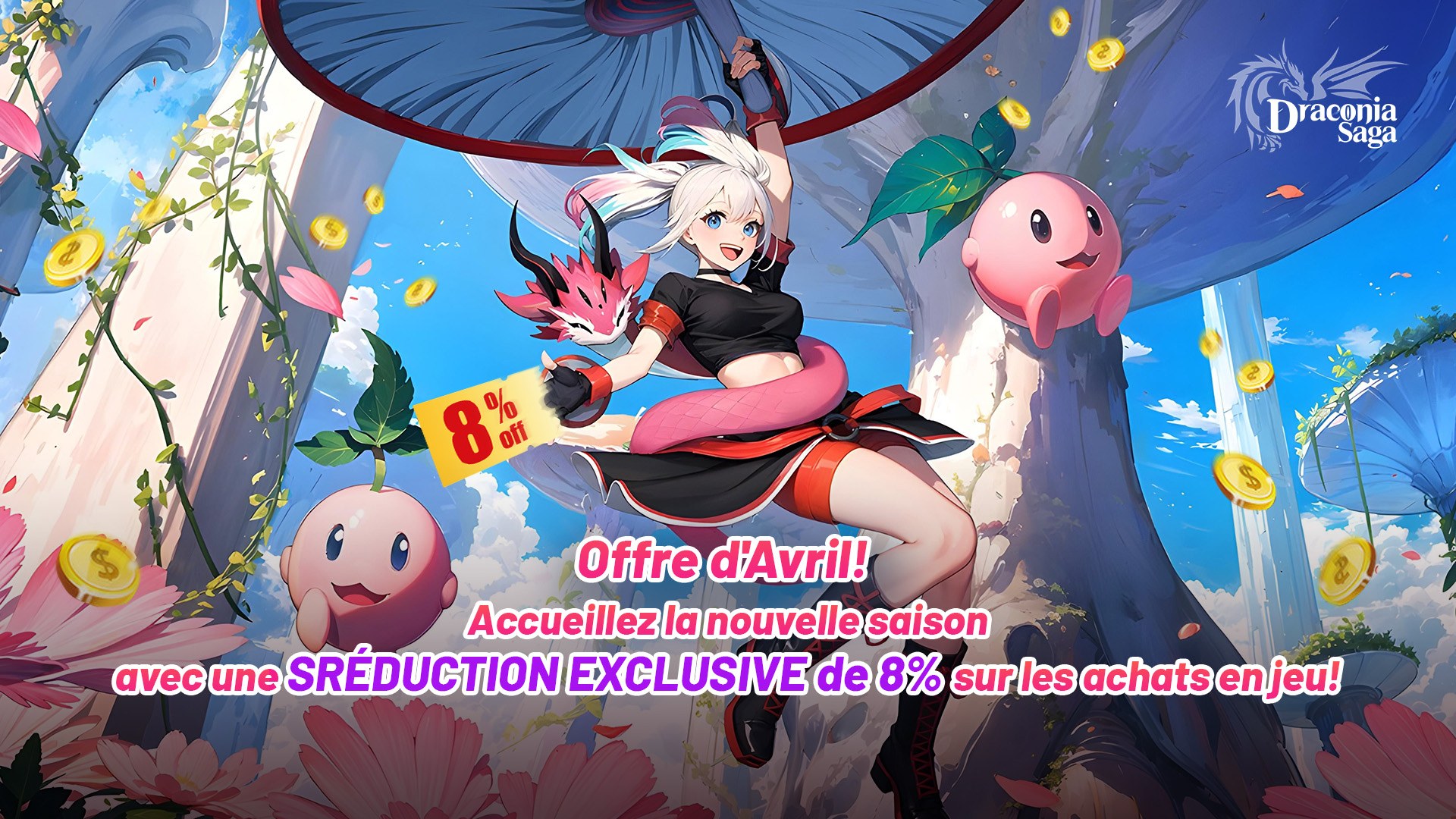 Draconia Saga – Profitez de 8 % de Réduction sur Tous Vos Achats dans le Jeu !
