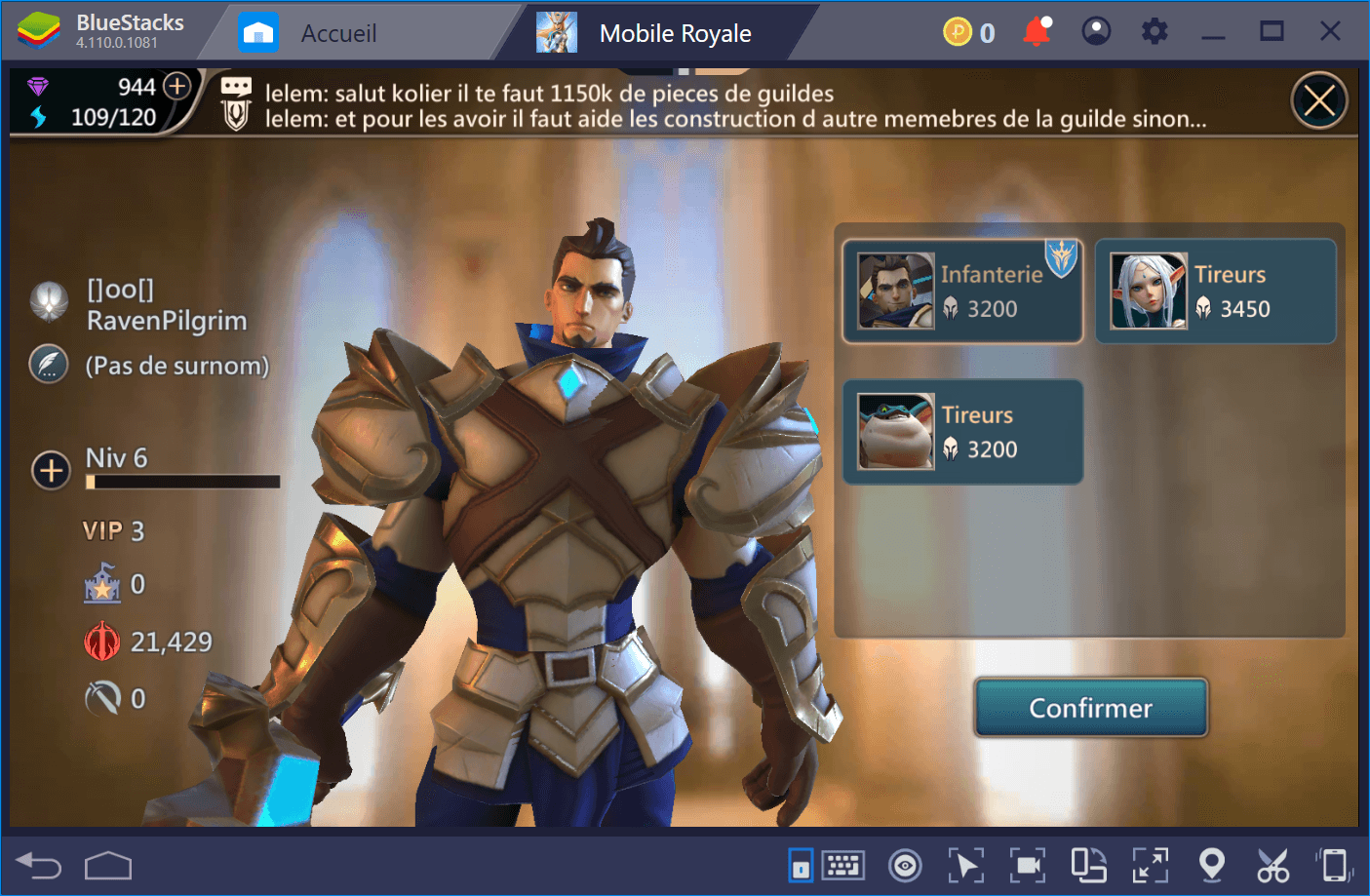 Guide sur les héros de Mobile Royale : Invocation et leveling