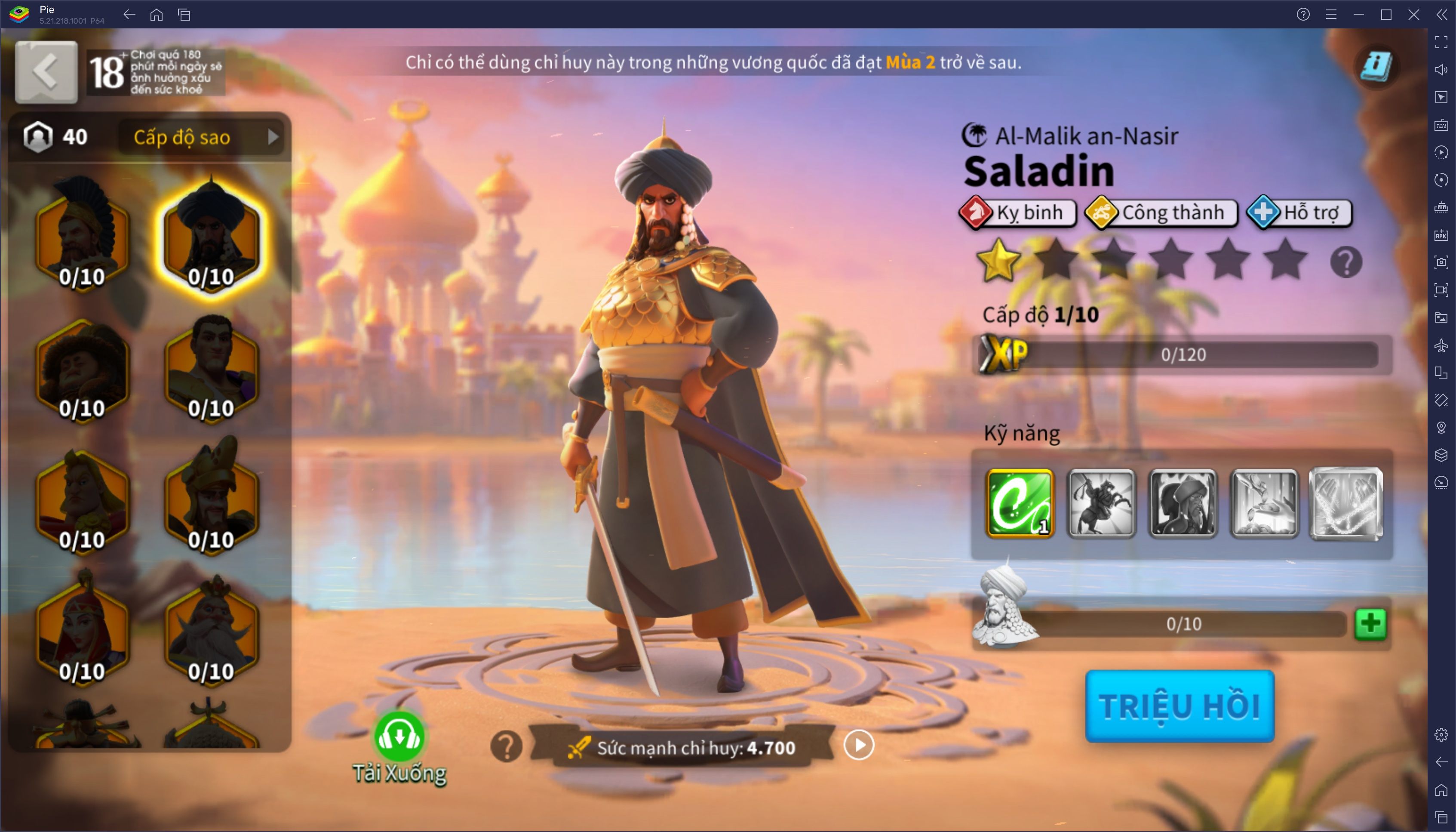 Bảng xếp hạng chỉ huy trong Rise of Kingdoms - Gamota | BlueStacka