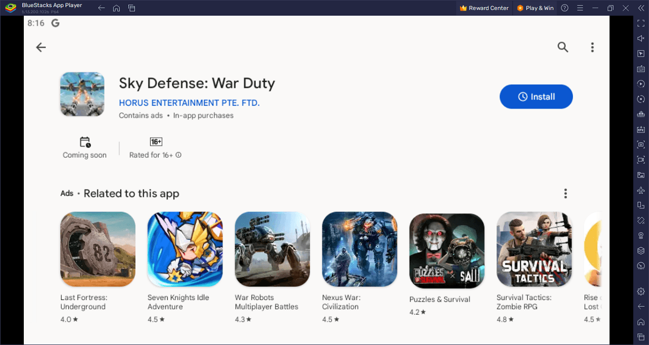 How to Play Sky Defense: War Duty on PC With
