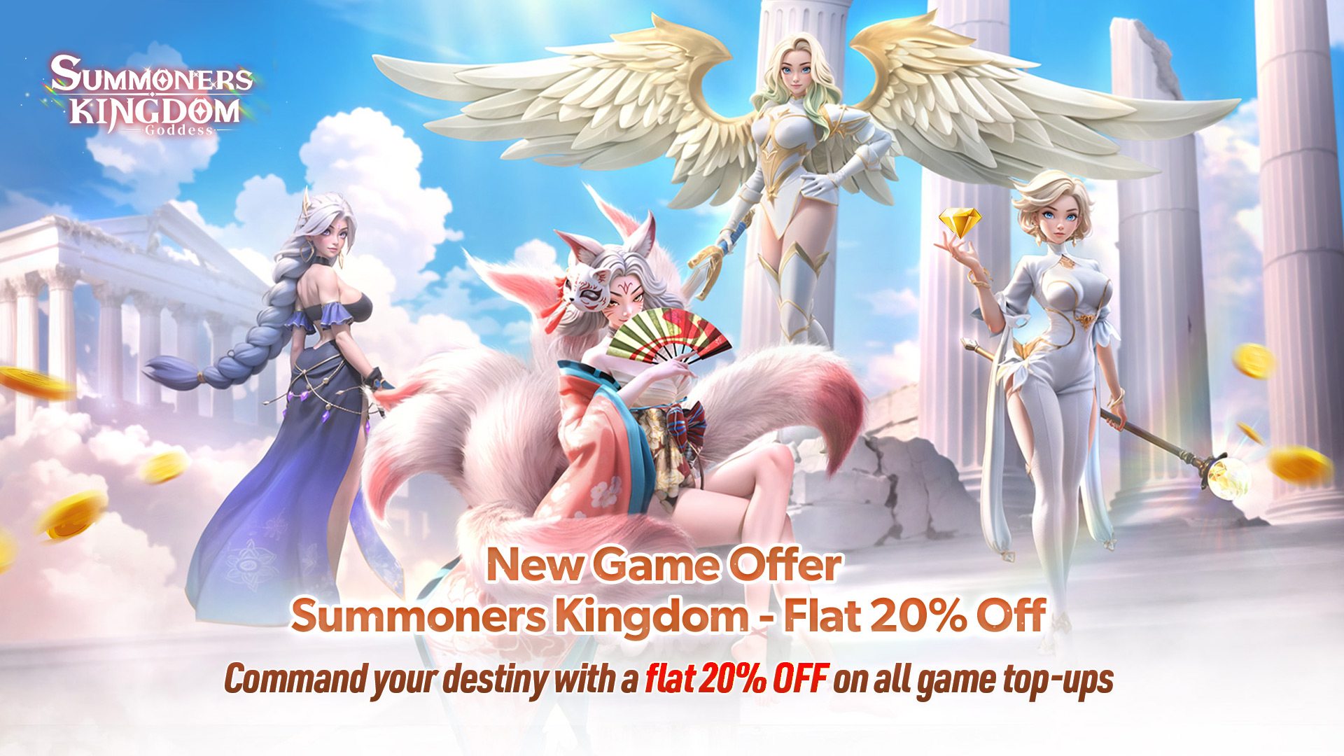 Summoners Kingdom – Command Your Destiny with 20% Off All Top-Ups!