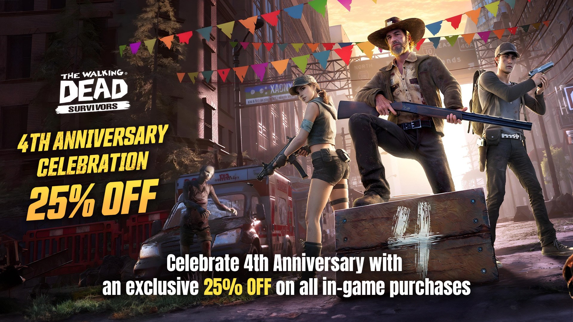 Offre Spéciale Anniversaire – 25 % de REMISE dans The Walking Dead: Survivors!