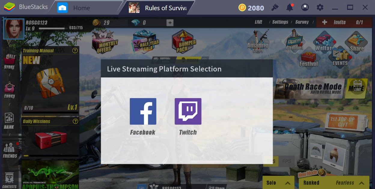 Cách livestream Rules of Survival khi chơi với 4