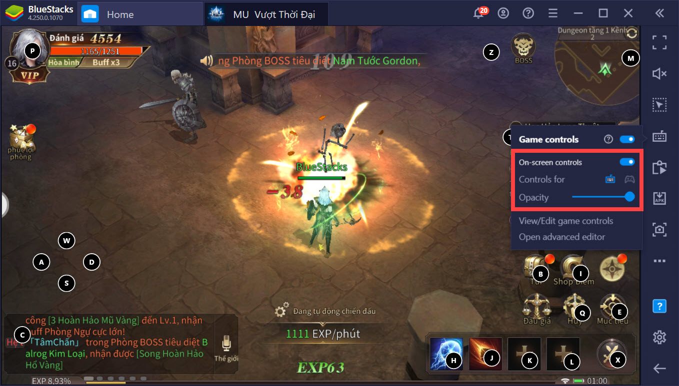 Hướng dẫn gán phím với Keymapping, chơi MU: Vượt Thời Đại như game PC