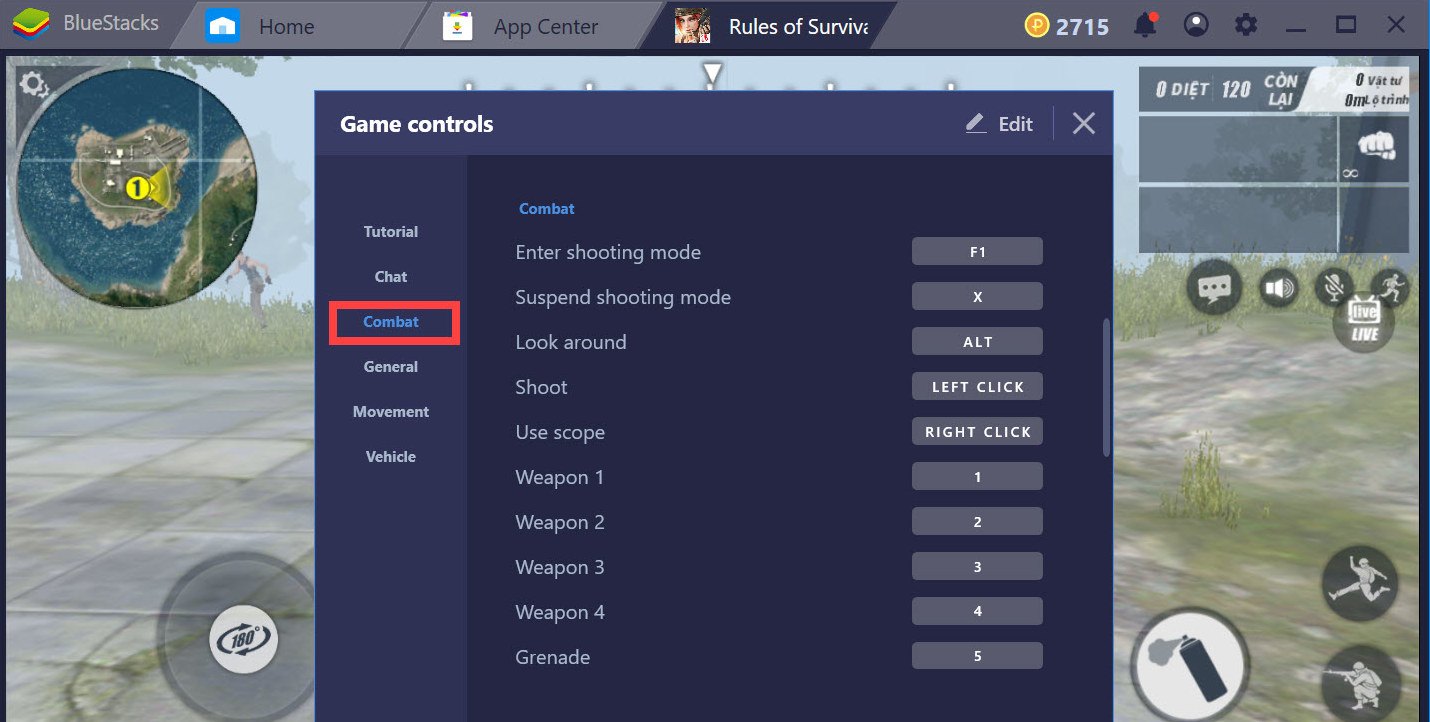 Hướng dẫn thiết lập Game controls khi chơi Rules of Survival với 4
