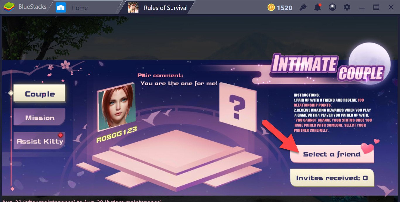 Hướng dẫn kết đôi làm nhiệm vụ Intimate Couple trong Rules of Survival 4