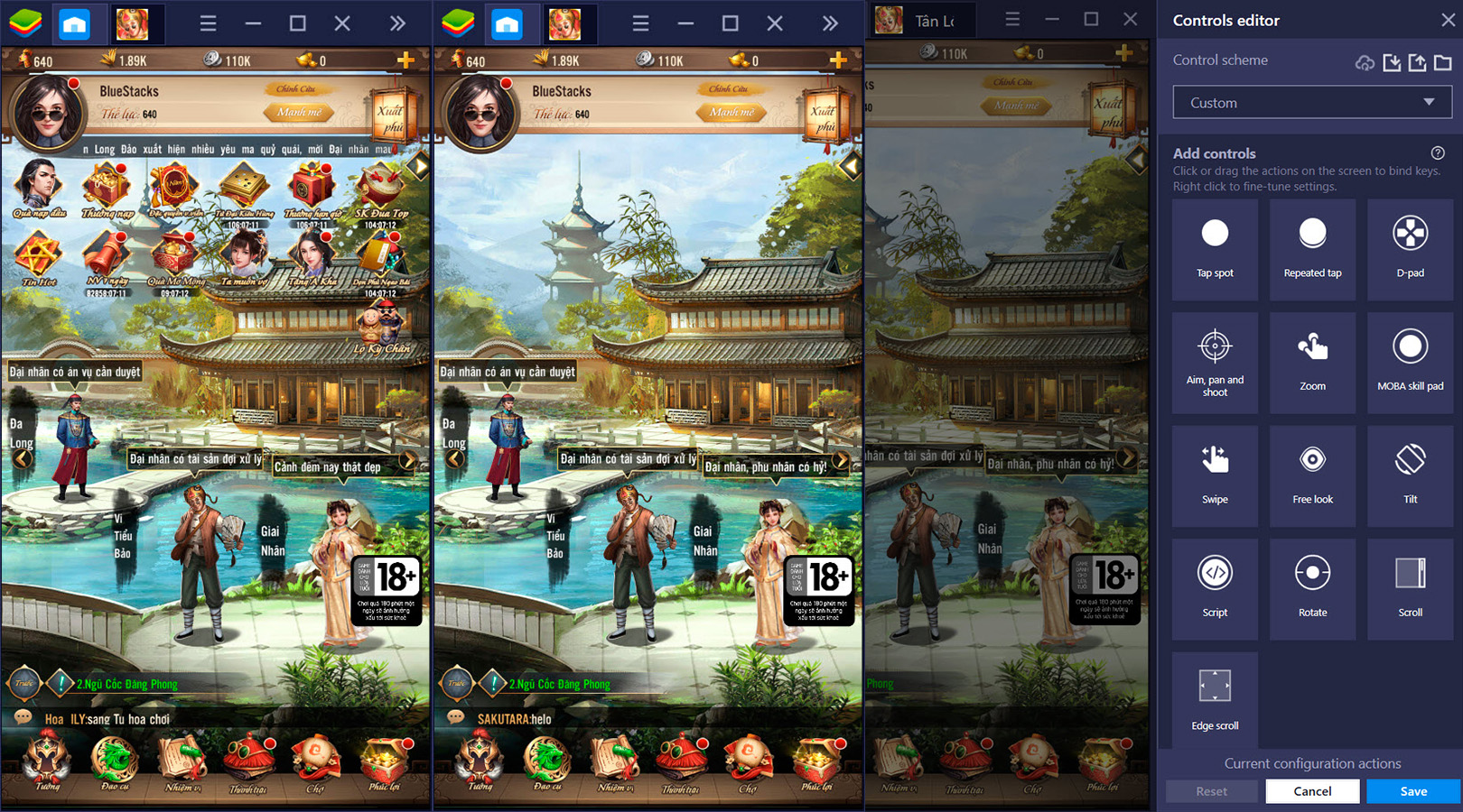 Tân Lộc Đỉnh Ký: Thiết lập Game Controls khi chơi bằng