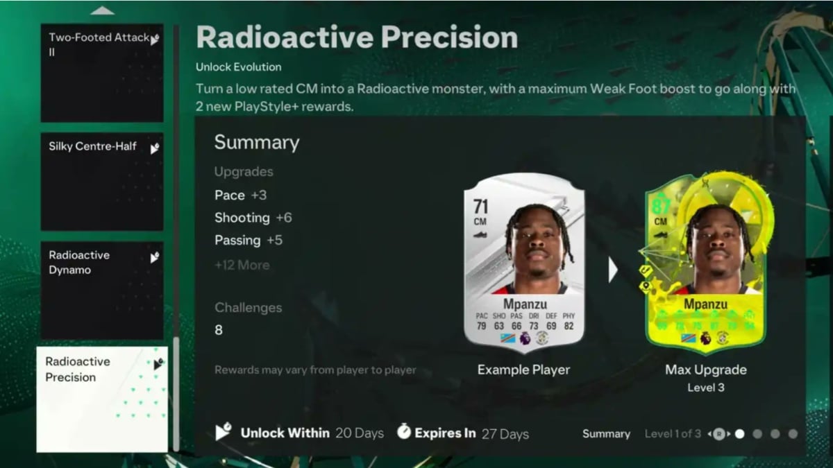 EA FC 24 Radioactive Precision Evolution Requirements, Upgrades, Best Players to Use