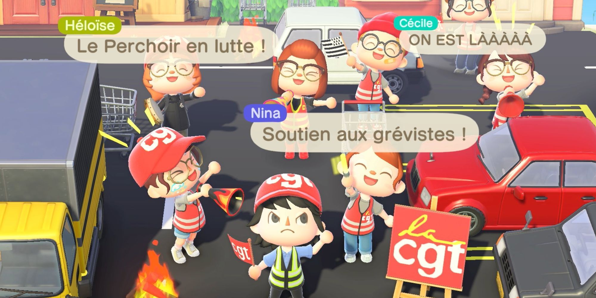French Protestors Are Even Taking To The Streets Of Animal Crossing