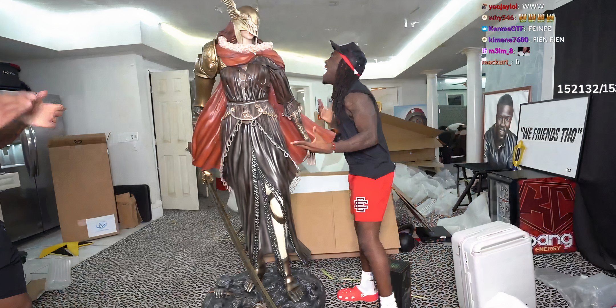 Elden Ring Devs Send Kai Cenat A Huge Malenia Statue