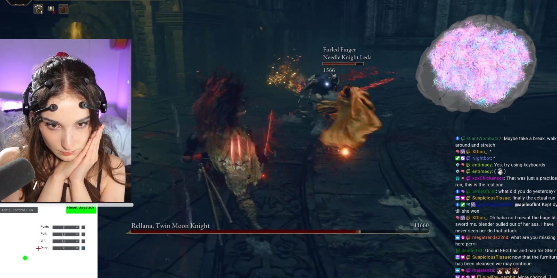 Streamer Plays Elden Ring Shadow Of The Erdtree With "Mind Controller"