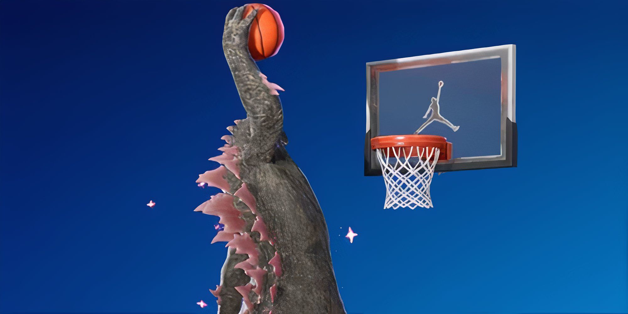 Iconic Godzilla Dunking Meme Comes To Life In Fortnite Chapter 6