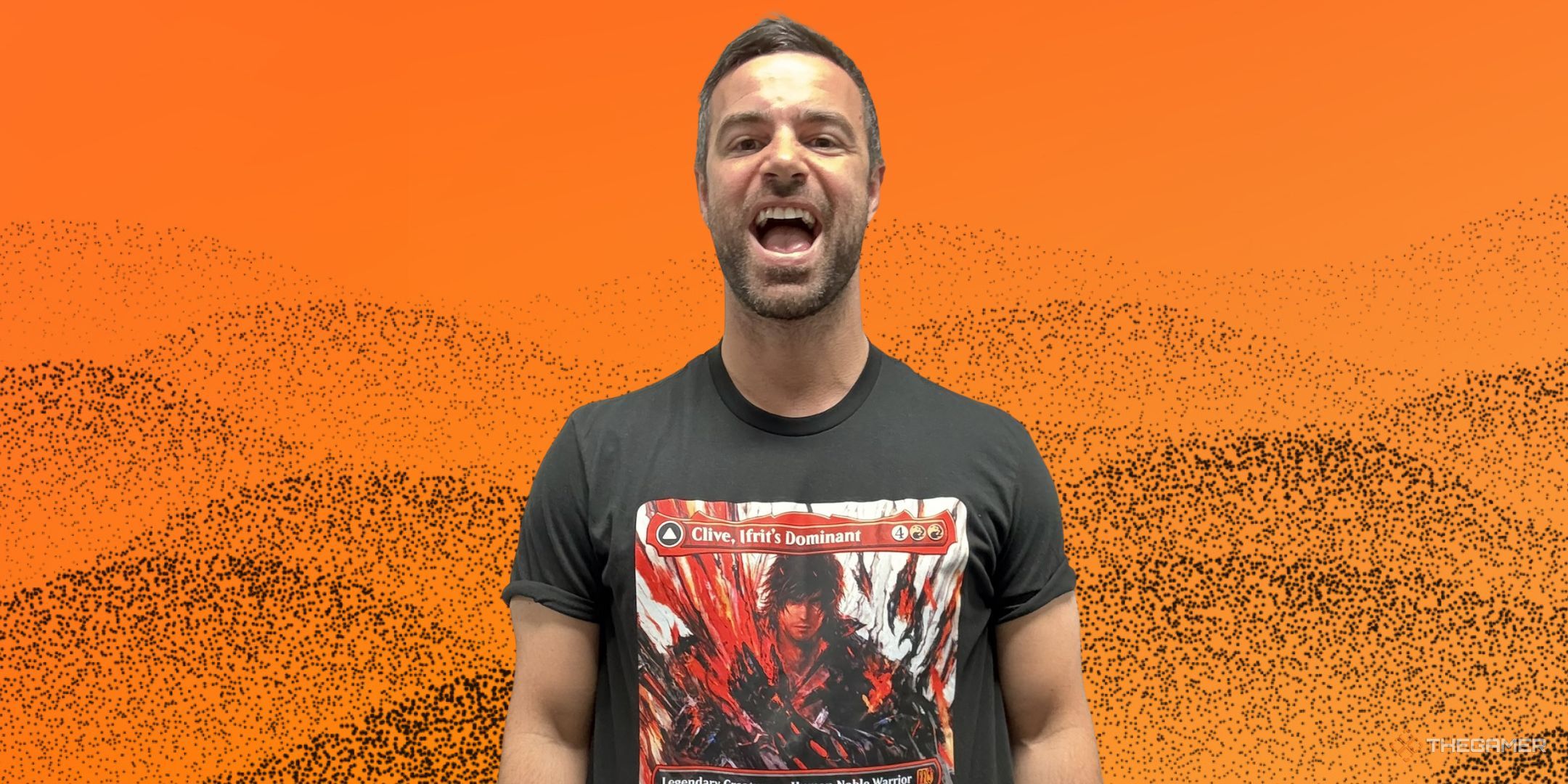 Ben Starr Is Spreading The Word About Clive's MTG Card By Wearing It On His Shirt