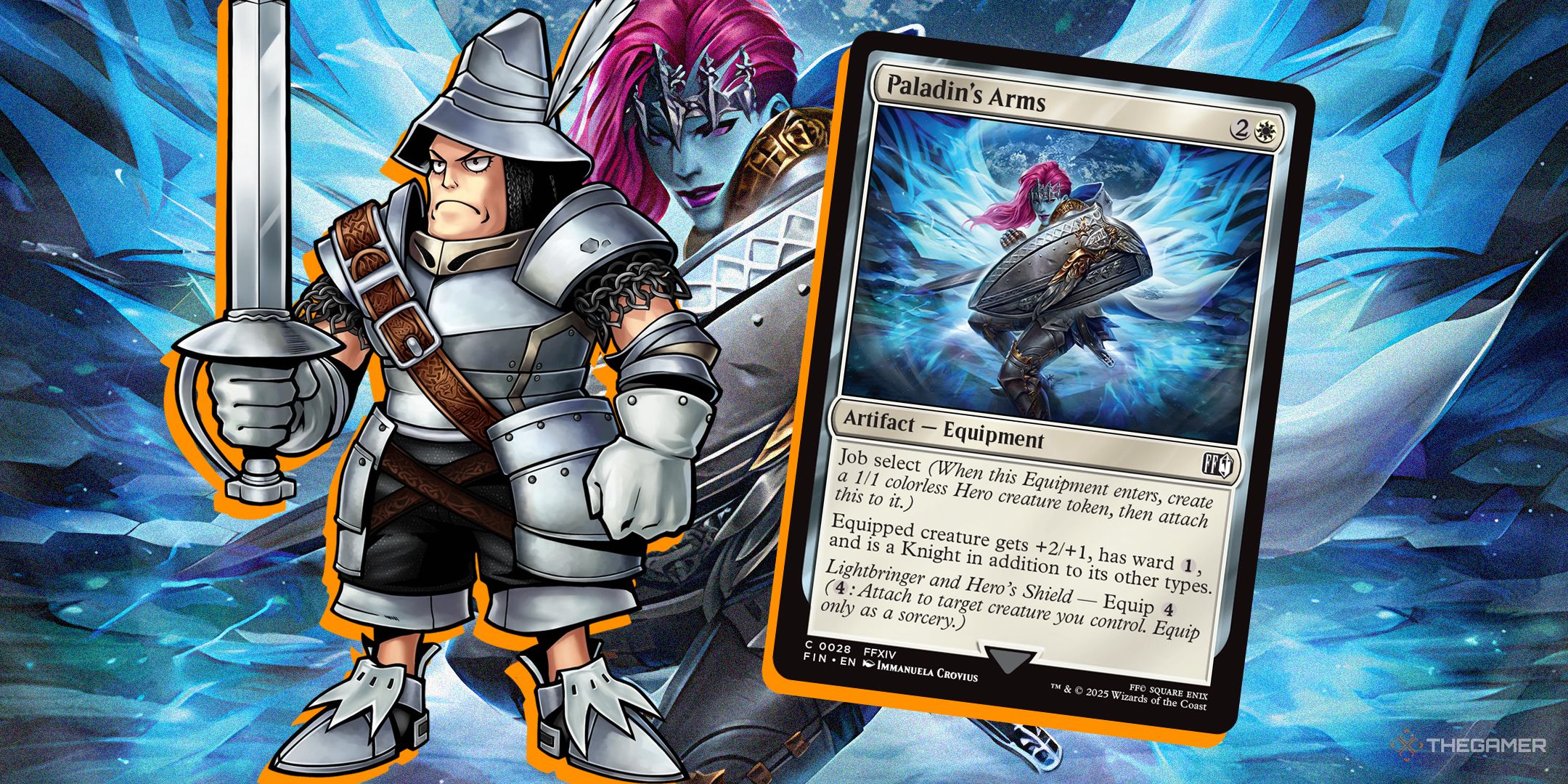 Turn Creatures Into Knights With Our Exclusive Magic: The Gathering Final Fantasy Preview Card, Paladin's Arms