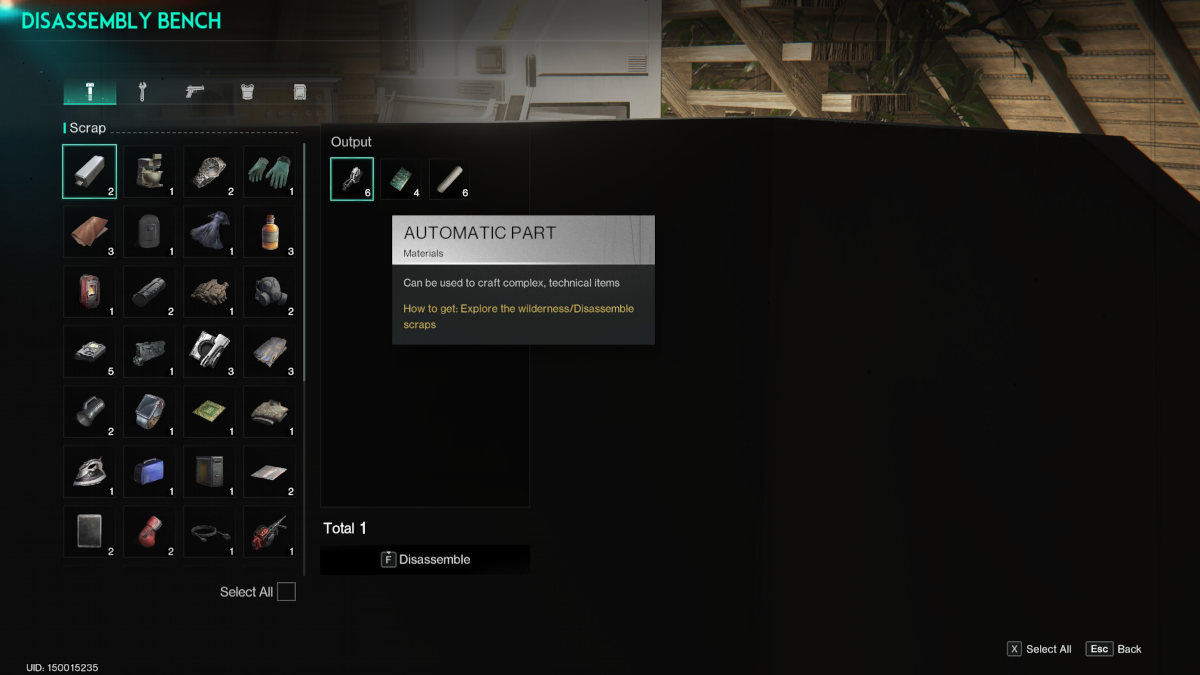 How to get Automatic Parts in Once Human
