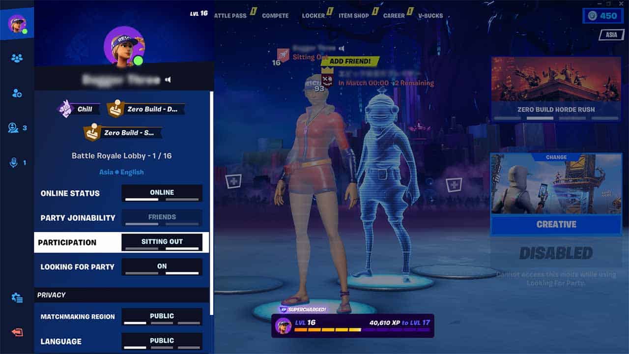 Fortnite - How to sit out without leaving the party