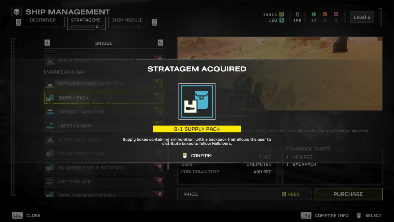 How to use the Supply Pack in Helldivers 2