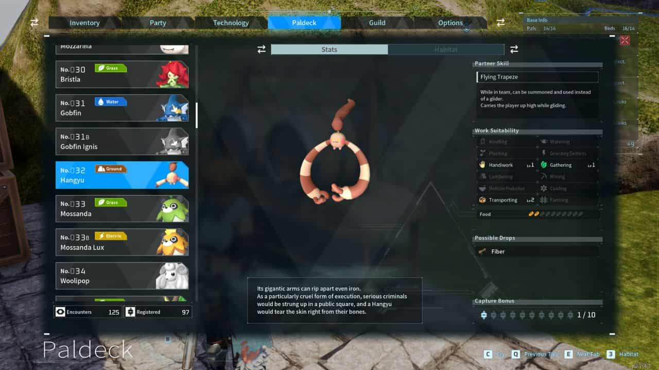 Hangyu Palworld - Hangyu spawn location, weaknesses, item drops, and breeding combinations