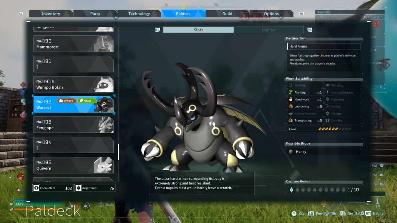 Palworld how to get Warsect - Warsect location and item drops