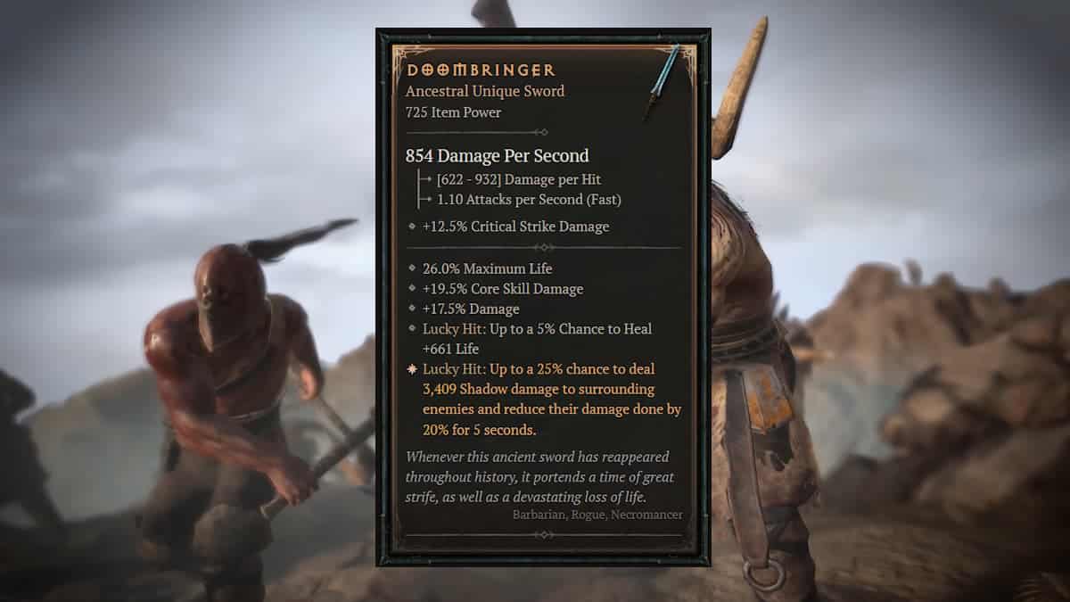 How to get Doombringer in Diablo 4 - drop location in Season 2 and Unique Effect