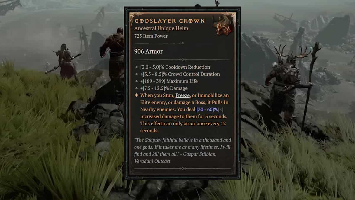How to get Godslayer Crown in Diablo 4 - Drop Location and Unique Effect