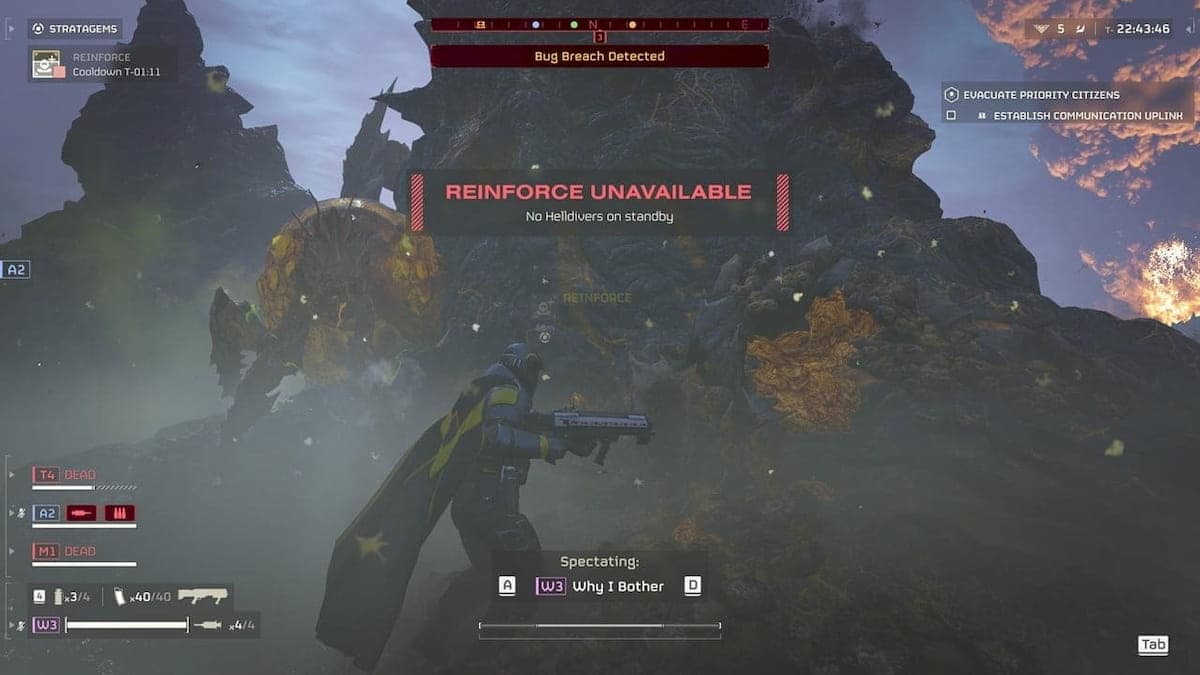 Helldivers 2 Reinforce not working - How to fix bug and use code