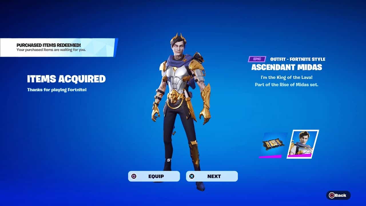 Fortnite: How to unlock Ascendant Midas for free